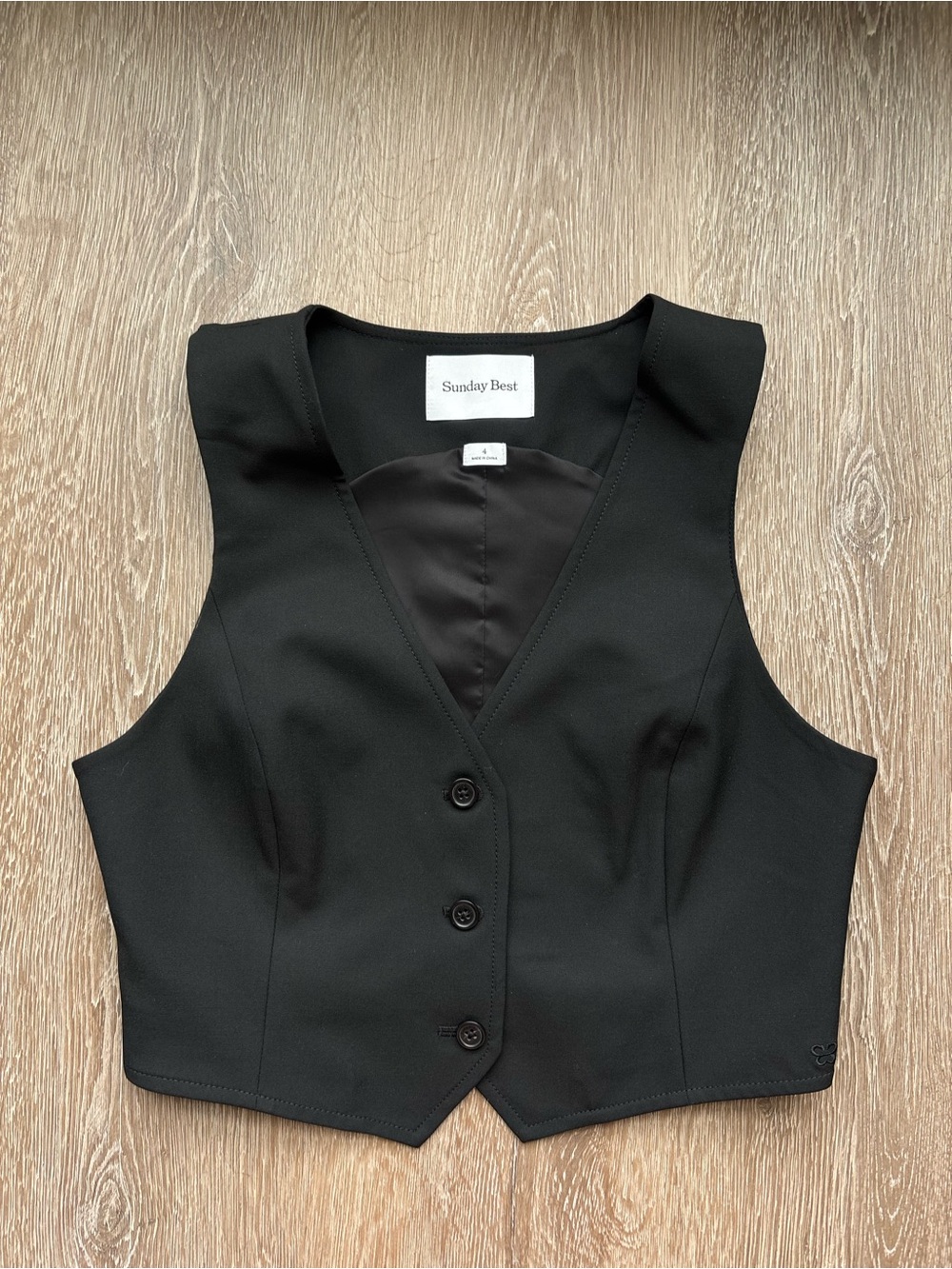 Aritzia Sunday Best - Black Button Vest - Size 4